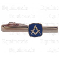 Pinza de corbata masónica – Escuadra y compás émaillé bleu marine