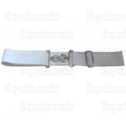 Extensión de cinturón de mandil  – Blanca  –  Cierre serpiente acabado de plata
