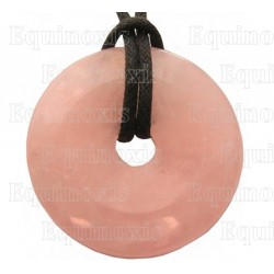 Colgante piedra – Donut – Cuarzo rosa