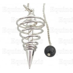 Pendule de radiesthésie laiton argenté 13 – Pendule spirale