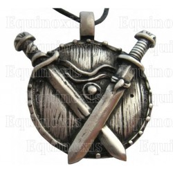 Colgante vikingo – Colgante vikingo 14 – Escudo con espadas en cruz