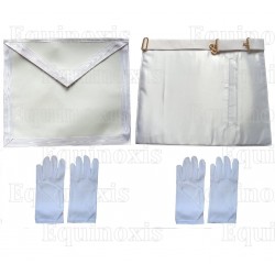 Juego de Aprendiz – Mandil de imitación de cuero 35 cm x 40 cm + 2 pares de guantes blancos